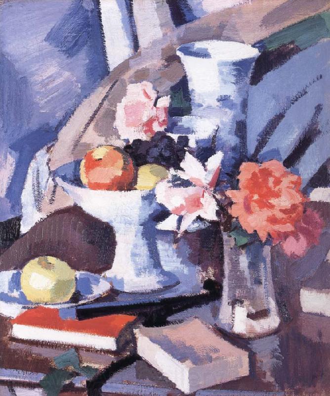 Samuel John Peploe Still Life Roses and Book Norge oil painting art